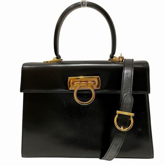 SALVATORE FERRAGAMO Black Shoulder Bag - Picture 1 of 9